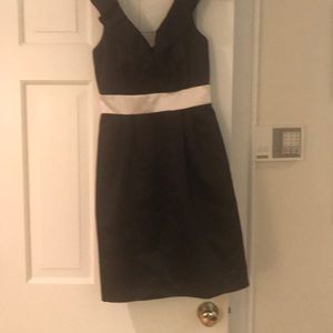 Max and Cleo black dress with ruffled neckline
